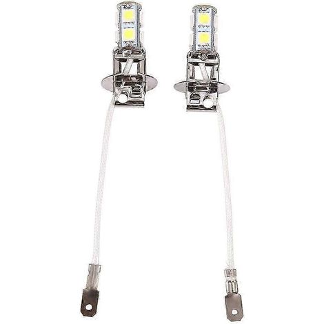 Ampoules LED blanches 9 SMD H3 5050 (9 SMD) pour feux antibrouillard de voiture, 12 V CC, 6500 K.