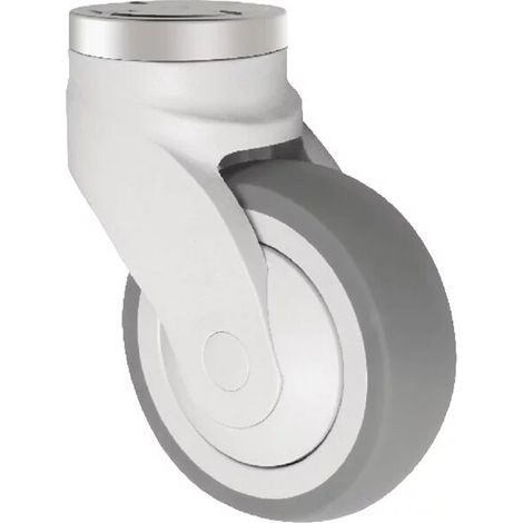 ROUL.NYLEX PIVOTANTE 125MM 100 KG OEIL 13 CAOUTCHOUC GRIS