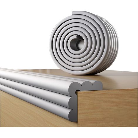 2M Protections de Bords Table pour bébé, d'angle Souples Meubles et Tables, Pare-Chocs Enfants, Coussins pré-collés,Tout Usage Anti-Crash Protection (Gris) Gris - (1/5)