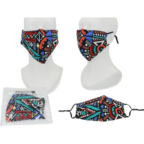Wiederverwendbare, farbenfrohe Stoffmaske zum Schutz des Gesichts, 1 Stück (1/5)