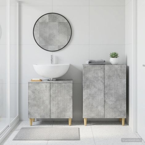 vidaXL 2 Piece Bathroom Cabinet Set ARNHEM Concrete Grey (1/5)