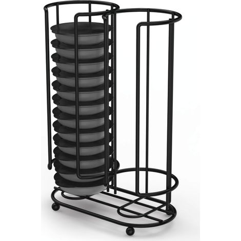 Porte-capsules de café - Tassimo - Support 26 capsules - Noir mat - Plastique - Design contemporain (1/2)