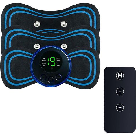 Mini-Massagegerät mit 10 Intensitätsstufen und 5 Modi, wiederaufladbar, niederfrequente TENS-Technologie, Nackenmassagepads YMMR (1/5)