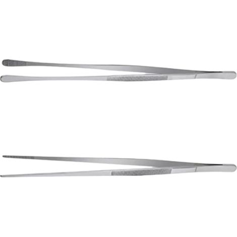 Lot de 2 pinces de cuisine de 30 cm en acier inoxydable pour griller la viande et frire. Livraison par DHL.