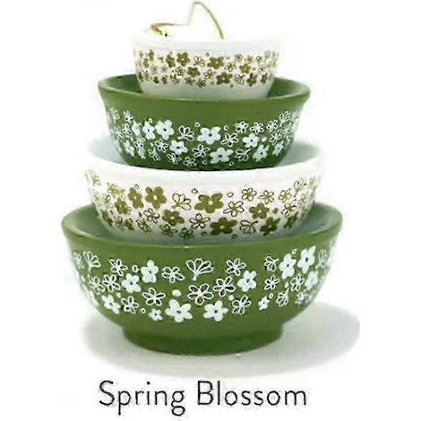 Vintage Pyrex-Schüsseln als Weihnachtsbaumschmuck – Harzdekoration für Weihnachtsfeiern, einzigartige Sammlerstücke-Spring Blossom (1/5)
