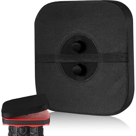 Coussin De Tabouret Pliable - 25 x 25 x 3 cm - Mousse À Mémoire De Forme - Tissu Oxford Imperméable - Bande Élastique De Fixation - 1 Pièce (1/3)