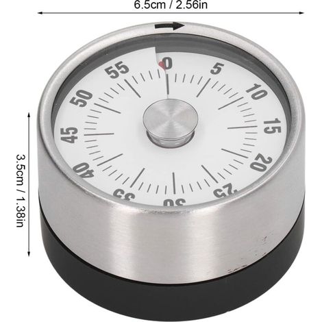 Minuterie de Cuisine Magnétique 60 Min, Compte à Rebours Visuel avec Alarme, pour Cuisson, Four, Salle de Classe, Gestion du Temps