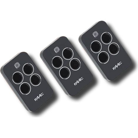 Faac – Pack de 3 télécommandes 4 canaux XT4 433 RC – Compatible motorisations – Alimentation par piles – Technologie Rolling Code (1/3)