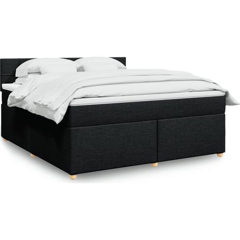 Boxspringbett mit Matratze Schwarz 180x200 cm Stoff vidaXL (1/5)