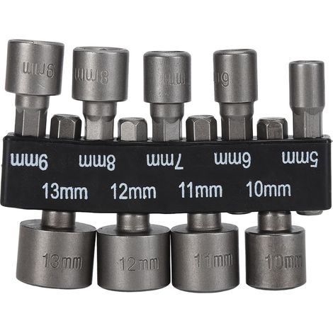 9-teiliger 1/4-Zoll-Sechskant-Steckschlüsselsatz, Chrom-Vanadium-Stahl mit Aufbewahrungsständer