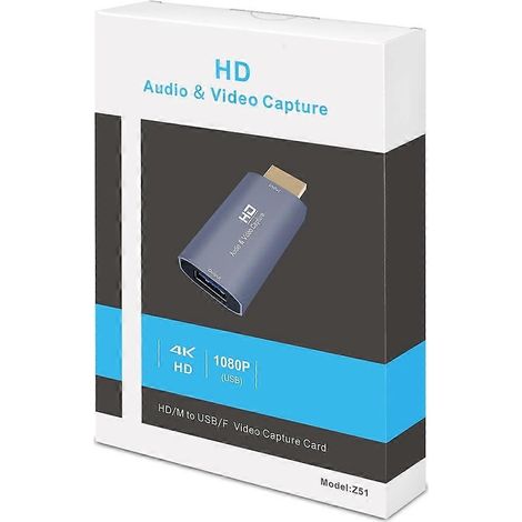 Carte d'acquisition vidéo Z51 1080p USB femelle vers HDMI mâle, adaptée aux jeux/au streaming en direct. (1/5)