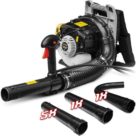 Souffleur thermique dorsal 26CC – Vitesse soufflerie 280 km/h – Système anti-vibration – 5 tuyaux d'extension pour corniches – Gardeo