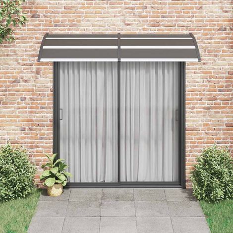 Auvent Marquise de porte, Store Banne pour porte, Noir 240 x 100 cm PC OIB8002E (1/4)