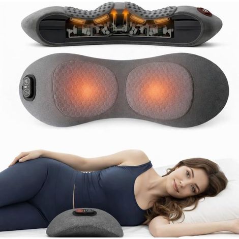 Masseur dos rechargeable chaleur – 3-en-1, traction, 2500 mAh – Pour sciatique, lombaire