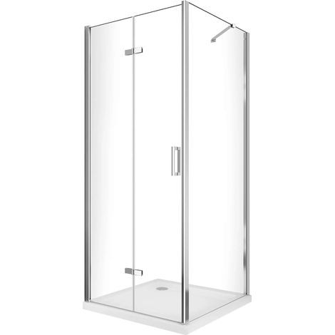 Parete Doccia Walk-In 75 cm + Antina 30 cm in Cristallo Trasparente 8mm H200 (1/2)