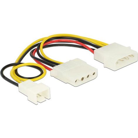 Cable molex gráfica 4 pines macho a 4 pines hembra + 3 pines ventilador / delock 83658