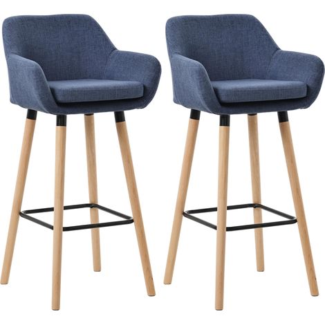 2er Set Barhocker Grant mit Stoffbezug dunkelblau