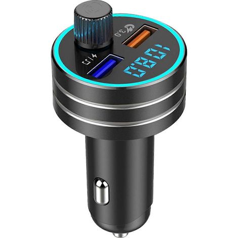Lecteur MP3 Bluetooth pour voiture, émetteur-récepteur FM 87,5 à 108,0 MHz, double chargeur USB pour voiture (1/4)