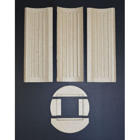 Habillage de foyer pour poêles à cheminée Caro XL de Cera - vermiculite - 7 pièces