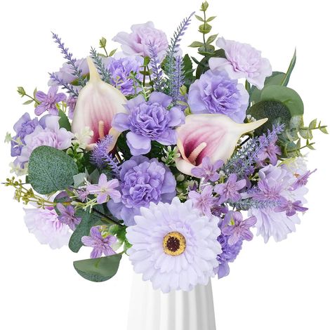 Fleurs Artificielles Lavande Violet en Soie Lilas Bouquets Fausse Fleurs (1/5)