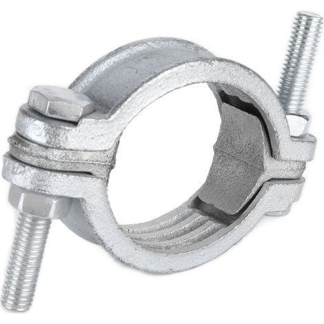 Collier de serrage en acier carbone zingué, pince tubulaire réglable 46-60mm pour tuyaux acier et anneaux caoutchouc (1/5)