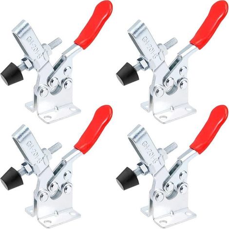 Horizontal metal toggle clamp – 4 pieces, quick release, 90 kg load capacity, ideal for welding, woodworking and heavy-duty work