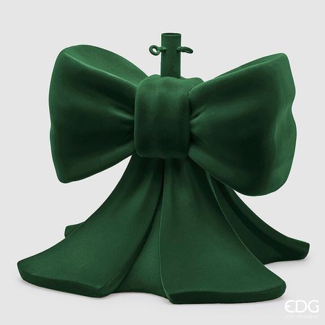 EDG Enzo De Gasperi Base per Albero Natale Pino Fiocco Velluto H 57 Cm L 50 Cm L 50 Cm Verde
