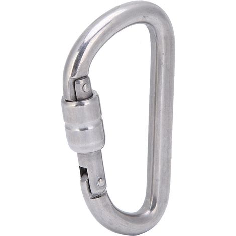 Mousqueton en acier inoxydable avec anneau en D, crochet d'escalade et de randonnée, crochet de voyage pour les activités de plein air, boucle de fixation rapide Φ8×80