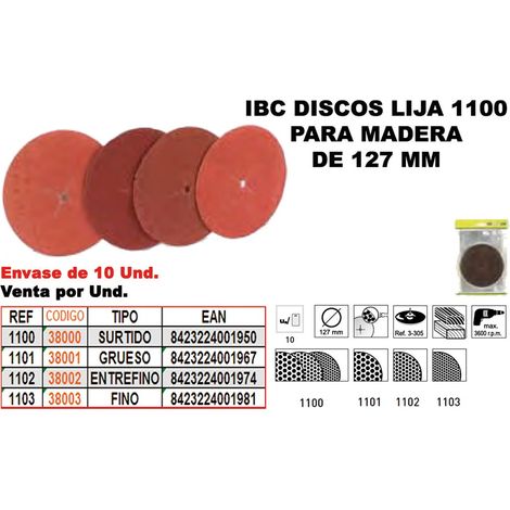 Disques de ponçage IBC FINSTOCK 127mm pour bois - 10 unités