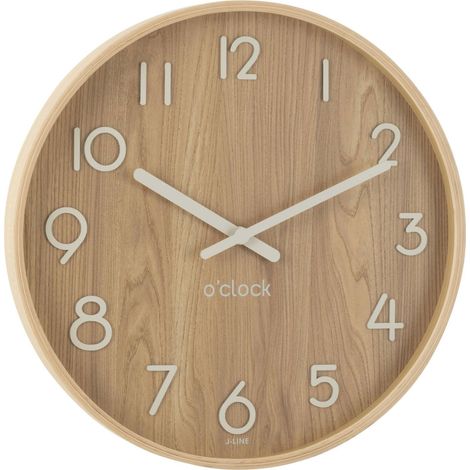Horloge murale en bois naturel grand format - Naturel (1/5)