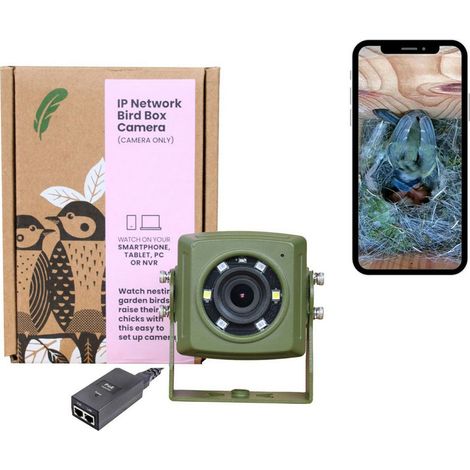 Wired Network Bird Box & Wildlife HD Camera PoE Version - L20 x W18.5 x H15 cm