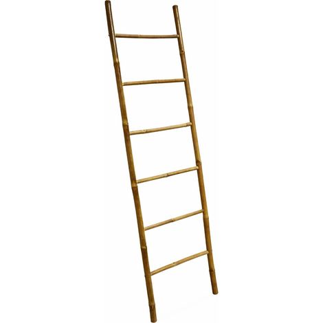 Decorative bamboo ladder with 6 uprights, Fidji, Natural, 50x3x190 cm (1/5)