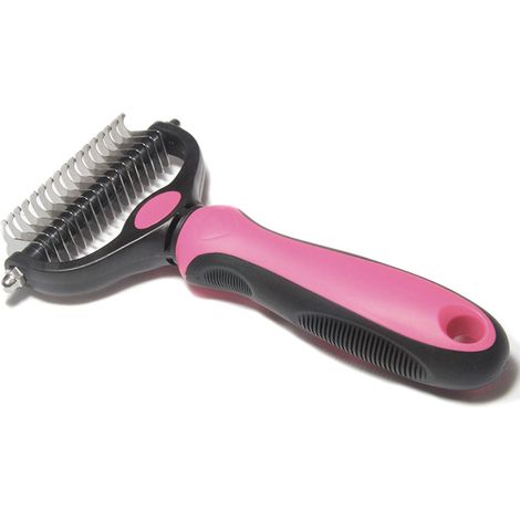 Brosse de toilettage - Râteau double face pour enlever le sous-poil et éliminer la mue chez les chiens et les chats (1/5)