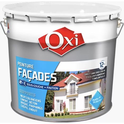OXI-PEINTURE FAÇADE 2 EN 1-Solution extérieure façades-Blanc (li170) 10 litres (1/3)