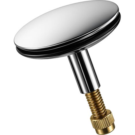 Bouchon de Baignoire - Bouchon de Vidange 43 mm - Tige Réglable 45 à 55 mm - Pour Baignoire Lavabo Douche Évier - Argent