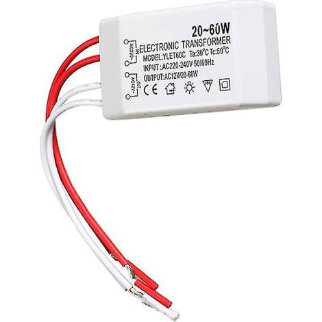 Projektoradapter mit elektronischem Transformator für 20–60-W-Halogenlampen, 220 V auf 12 V Wechselstrom (1/5)