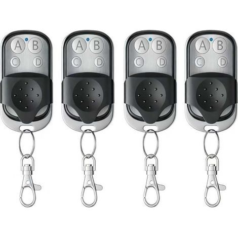 4Pcs Telecommande Portail 433.92 MHz, Universelle Rolling Code Telecommande Duplicateur, Télécommande Garage sans Fil à 4 Boutons pour Porte Garage Électrique avec Couvercle Coulissant (1/5)