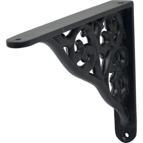 Duraline Baroque Konsole Regalträger, Metall, Schwarz, 19 x 15 cm