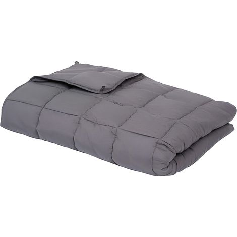 Couverture lestée 6,5kg, plaid couverture lit en polyester coloris gris - Longueur 200 x Profondeur 0.5 x Hauteur 140 cm -PEGANE- (1/2)