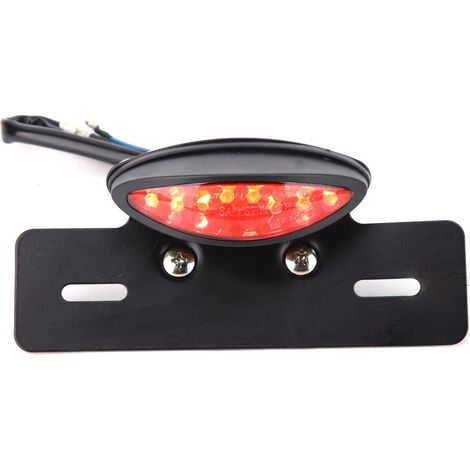 Feu arrière universel rétro à LED pour moto, feu stop, clignotant de plaque d'immatriculation (rouge) (1/5)