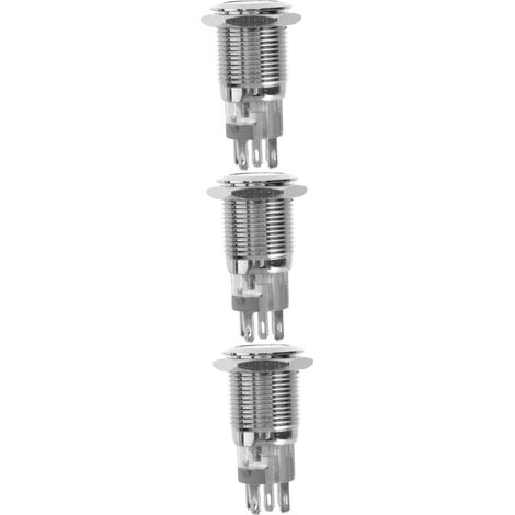 3 boutons-poussoirs inox LED/momentané/étanche - pour marine (1/5)
