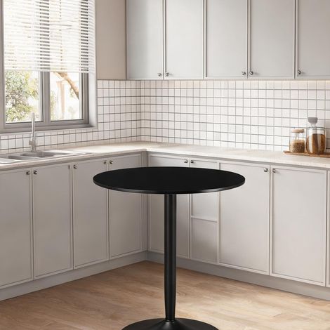Table de salle à manger schwarz en mDF Stahl 70 x 70 x 75 cm (1/5)
