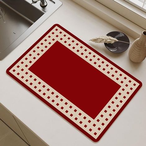 Tapete de mesa de tierra de diatomeas - Tapete de microfibra lavable de doble cara - Tapete de drenaje - Tapete de drenaje para vajilla - Tapete para prensar polvos - Tapete para café - 30 x 40 cm - R (1/5)