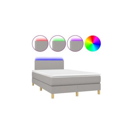 Sommier à lattes de lit matelas LED Gris clair 120x200 Tissu (1/5)