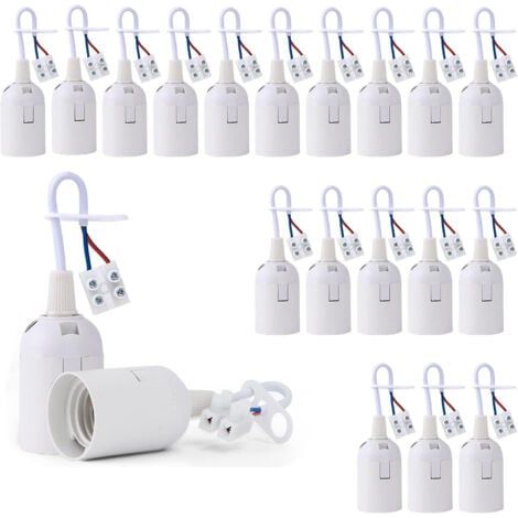 20 Pcs Douille Ampoule Plafond E27 à Visser de Chantier, Base Plafonnier Culot E27, Support de Lampe Plafonnier a Encastrer, pour Ampoules à Incandescence, Lampes Halogènes(Blanc) (1/5)