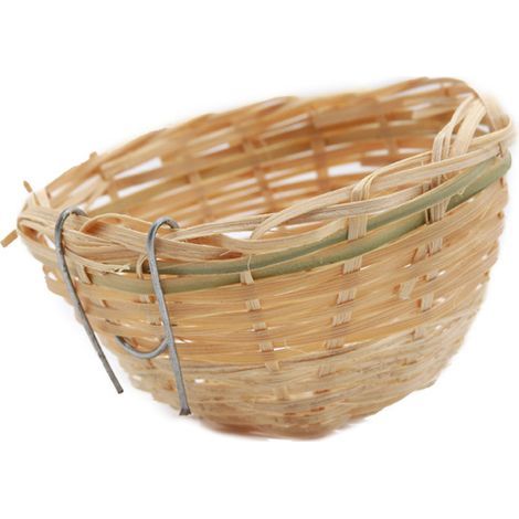 Handgefertigte Bambus-Vogelnester (mit Haken) – Set mit 5 hängenden Papageiennestern. Nistkästen aus natürlichem Bambus. Geeignet für verschiedene Vogelarten und Wellensittiche. (1/5)