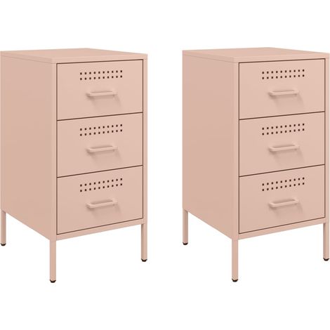 Maison Exclusive - Comodini 2 pz Rosa 36x39x68 cm in Acciaio