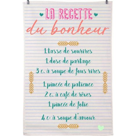 Essuie main en coton décoré - Recette du bonheur