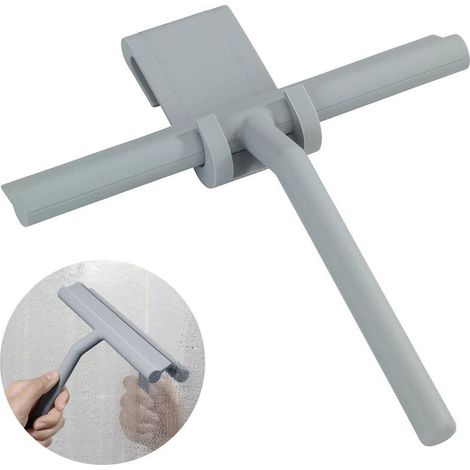 Raclette de douche Raclette d'essuie glace en verre avec lame en Silicone et crochet de support pour salle de bain / cuisine / verre de voiture / miroir / porte / tuile (1/5)