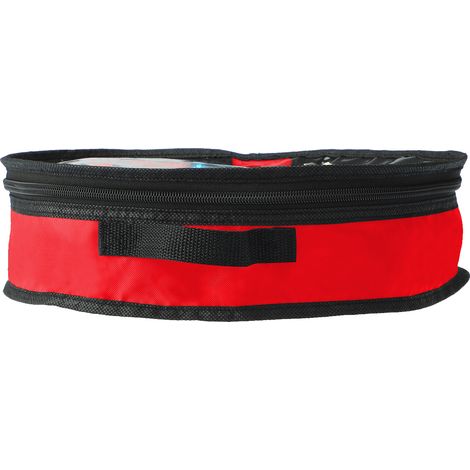 Aufbewahrungstasche für Weihnachtskränze, 420D Nylon, 61 cm (24 Zoll), transparentes rotes PVC, L 21 x 17 x 4 cm (1/5)